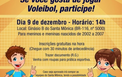 Peneirada de Voleibol do Santa Mônica Clube de Campo acontece neste sábado (09)