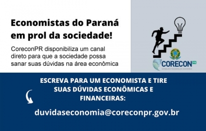 CERCA DE 100 ECONOMISTAS PARANAENSES SÃO VOLUNTÁRIOS PARA ATENDER DÚVIDAS DA POPULAÇÃO DURANTE PANDEMIA